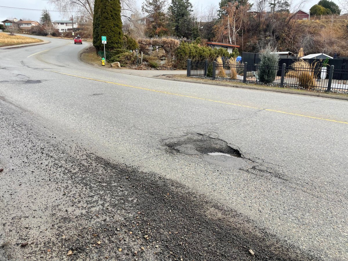 January 15, 2022 Penticton potholes