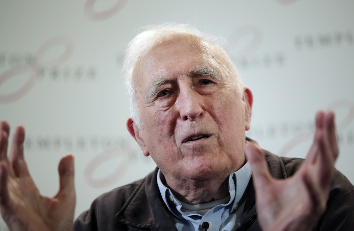 In this file photo dated Wednesday, March 11, 2015, showing Jean Vanier, the founder of L'ARCHE, an international network of communities where people with and without intellectual disabilities live and work together, in central London. L'Arche International says an investigation identified 25 women who experienced a sexual act or an intimate gesture from Vanier between 1952 and 2019.