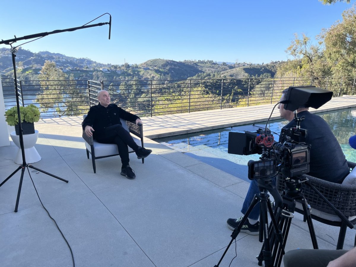 Merck Mercuriadis speaks with Alan Cross in Hollywood. 