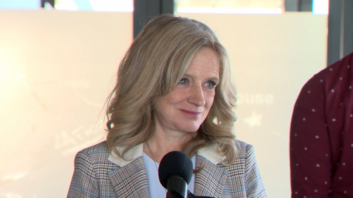 Rachel Notley speaks at a news conference in Calgary, Jan. 18, 2023. 