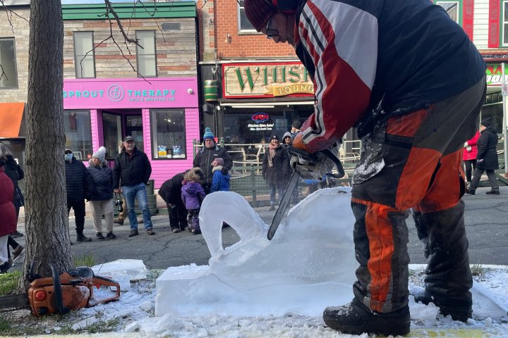 ‘Giant street party’: Dartmouth hosts artists in ice sculpting festival