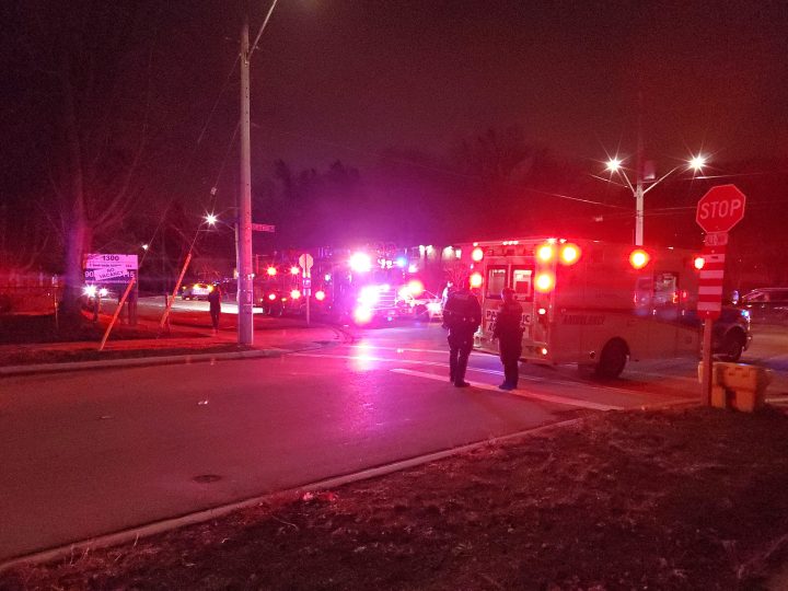 Police on the scene of a hit-and-run in Mississauga, Ont., on Jan. 18, 2023.