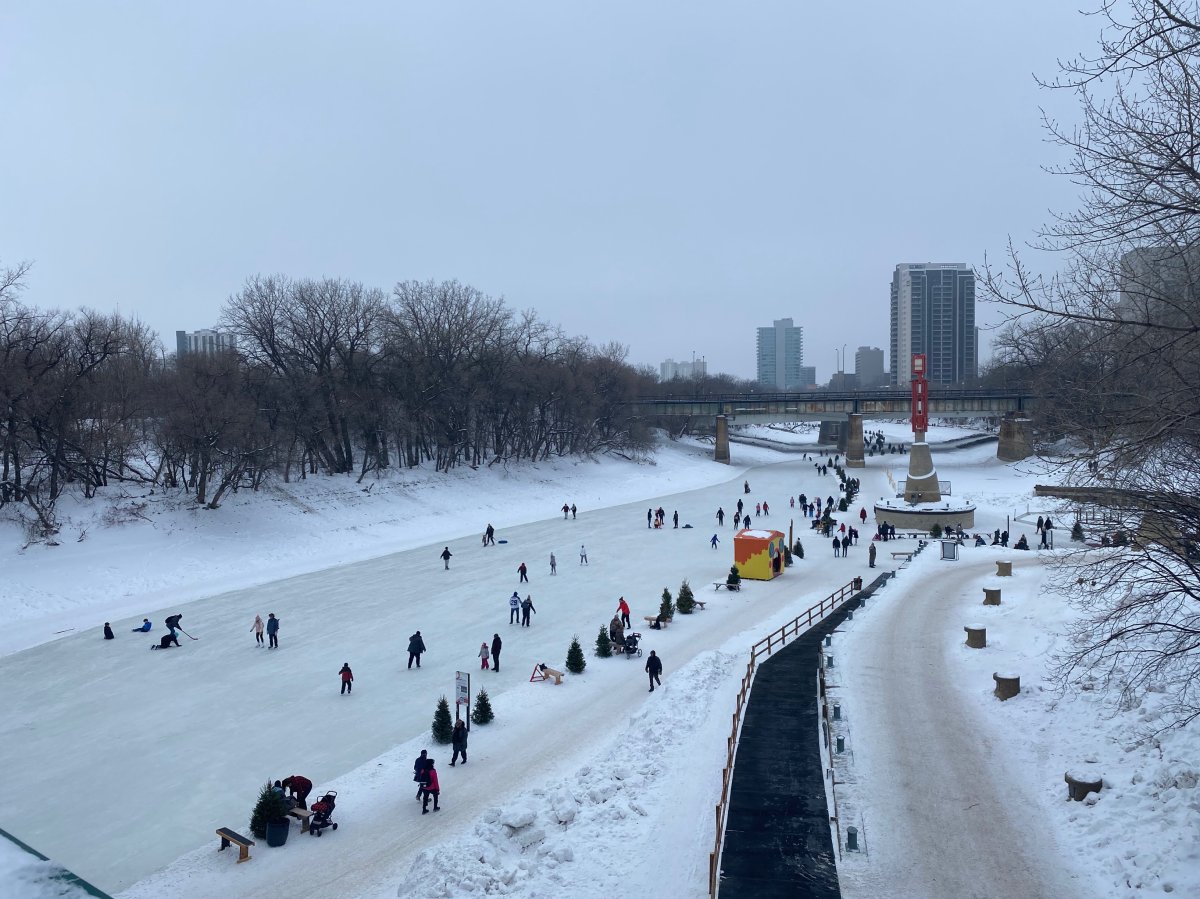 Sunday's mild weather was welcome news to Winnipeggers as they all enjoyed being outside skating, skiing and sledding. .