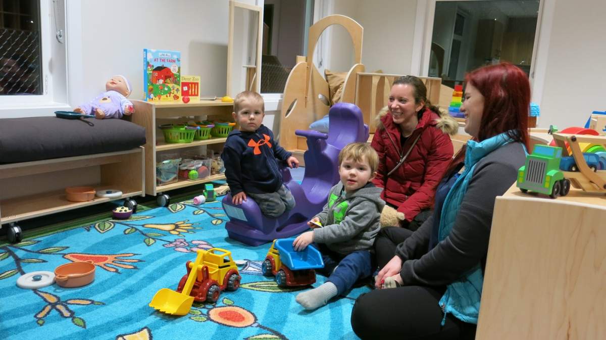 Donald Richardson, Thomas Bobiki, Janet Bobiki and Coralie Richardson look forward to the opening of the Nakusp Early Learning Childcare Centre at Nakusp Elementary.