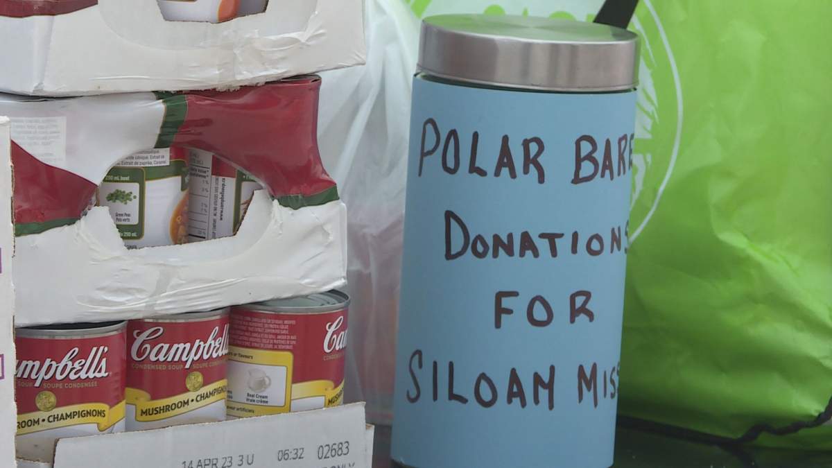 Donation tin at Polar Bare Run