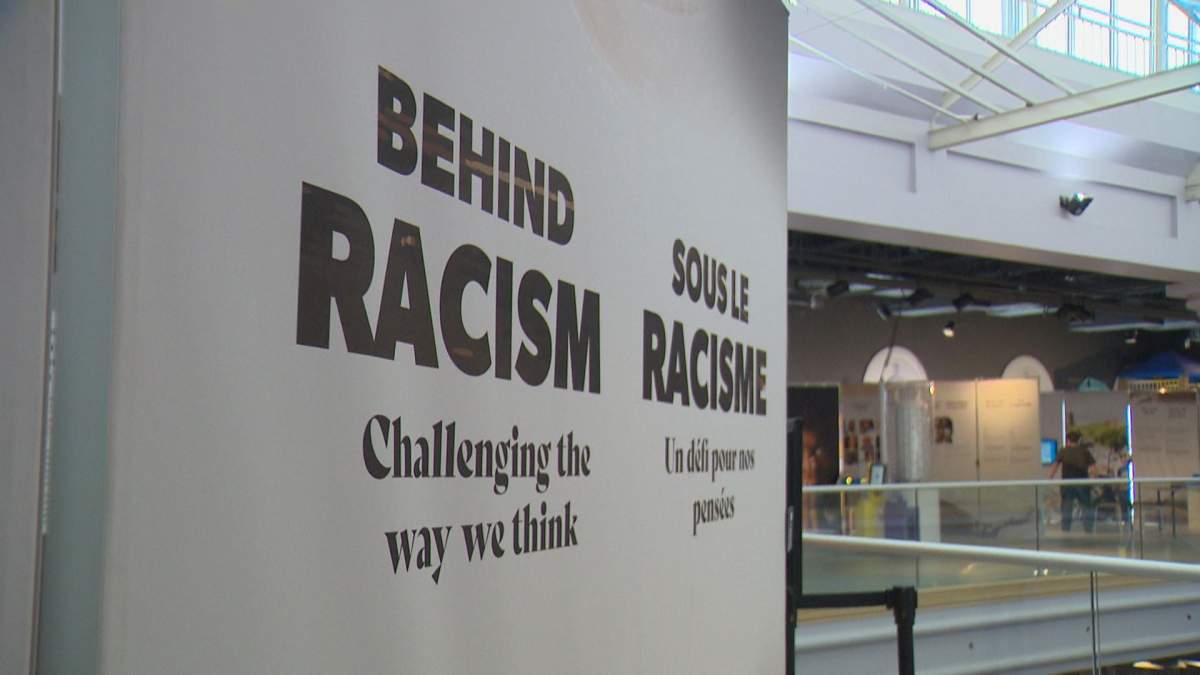 An interactive display at the Saskatchewan Science Centre allows visitors to have an open discussion about racism.
