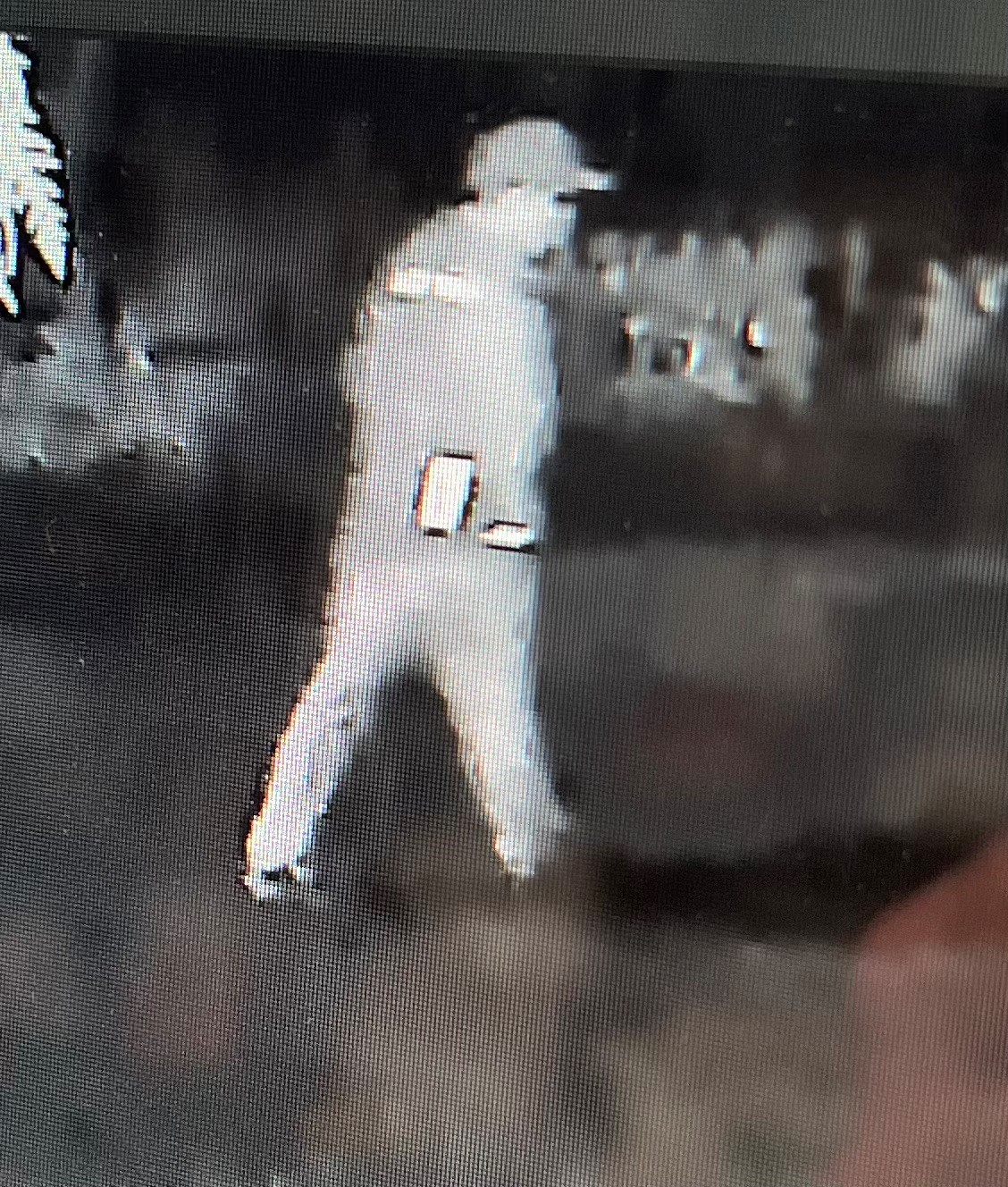 The couple says they caught this man on CCTV footage, who they believe is responsible for the harassment.