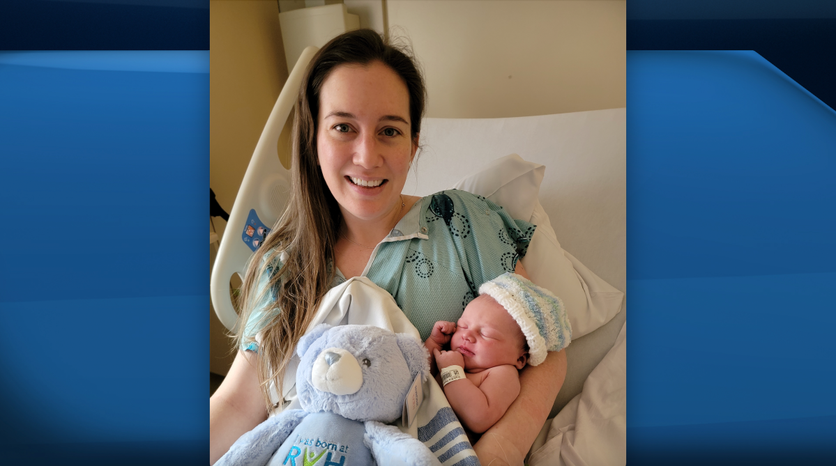 First-time parents Danielle Doyle and Simon Hall welcome their baby boy and the first baby born in Barrie in 2023, Wesley, born Jan. 1 at 1:59 a.m. at Royal Victoria Regional Health Centre.