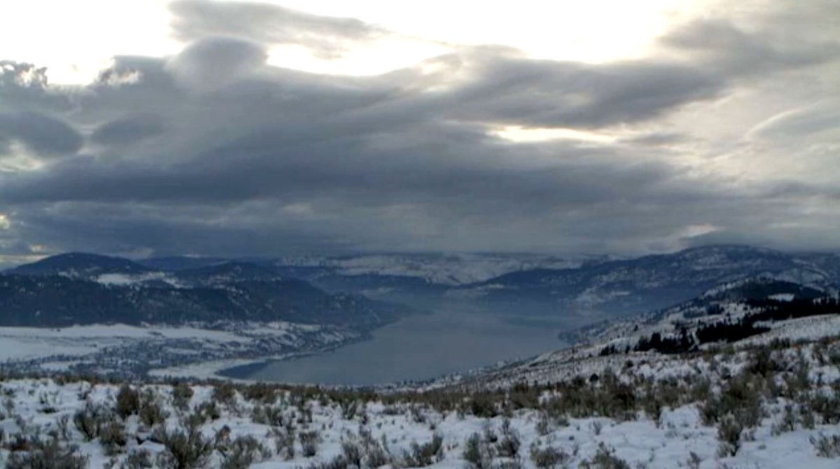 A view of the Okanagan Valley, and its mountains, on Saturday, Jan. 7, 2023.