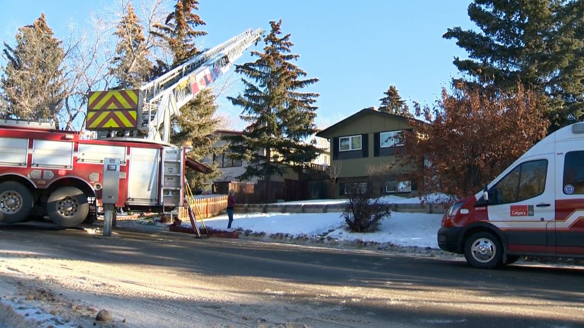 Calgary Fire Department responds to a fire in the Dalhousie neighbourhood on Jan. 4, 2023.