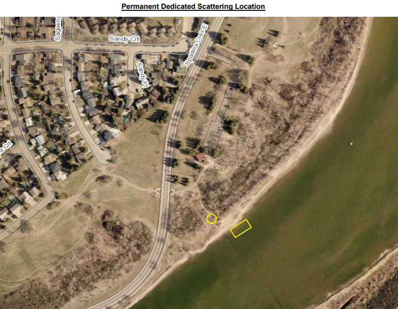 A spot along the river in Meewasin Park is being looked at by Saskatoon city council as a place for ceremonial ash scattering.