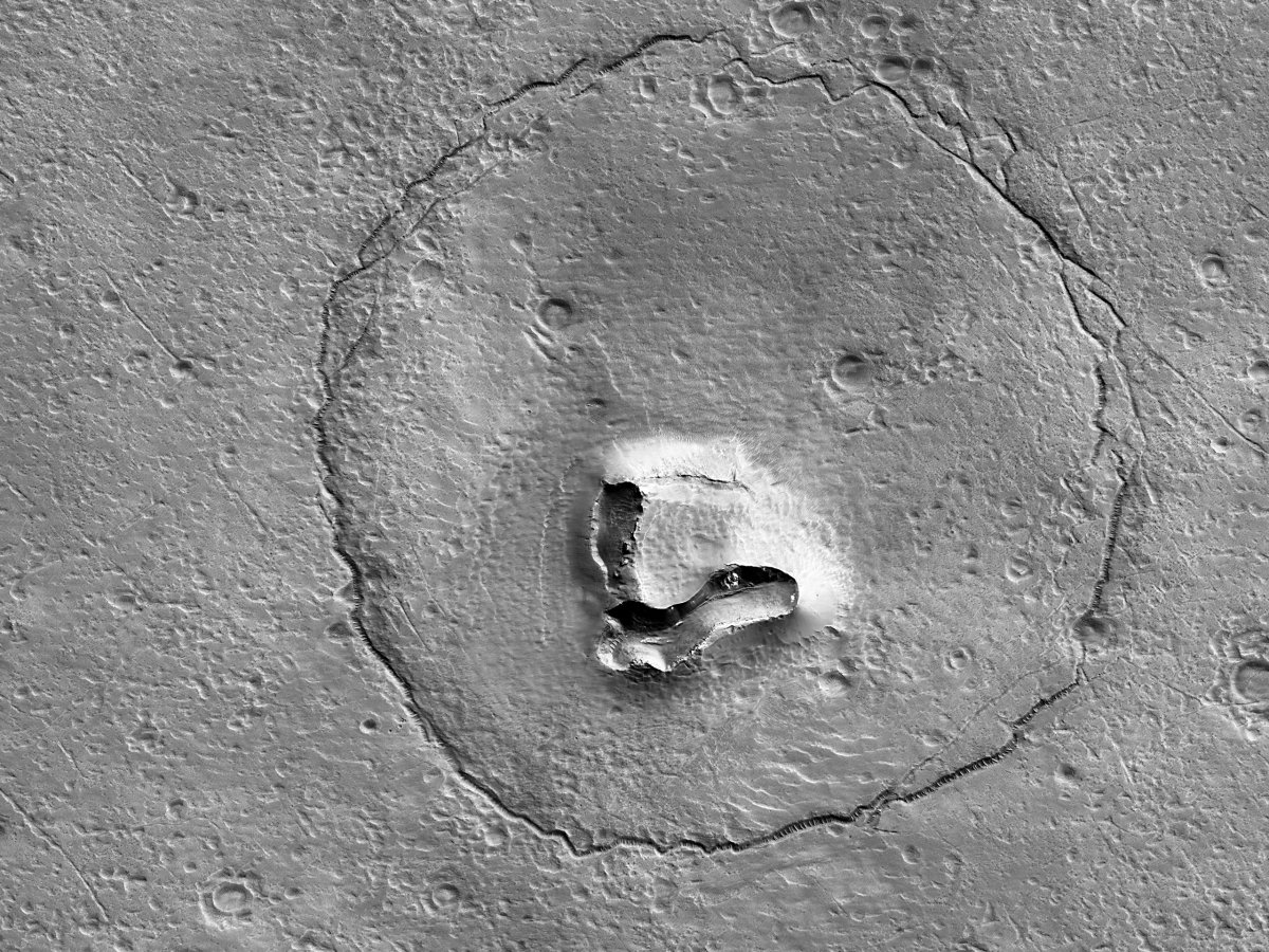The 'bear face' on Mars.
