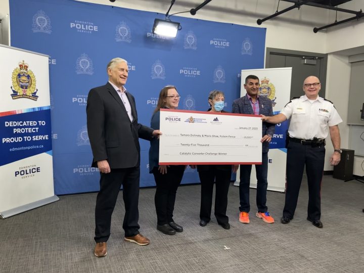 An Edmonton mother and daughter have won $25,000 for their idea on how to deter people from stealing catalytic converters.