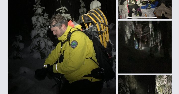 Three snow bikers rescued after long overnight search in Kelowna, B.C.