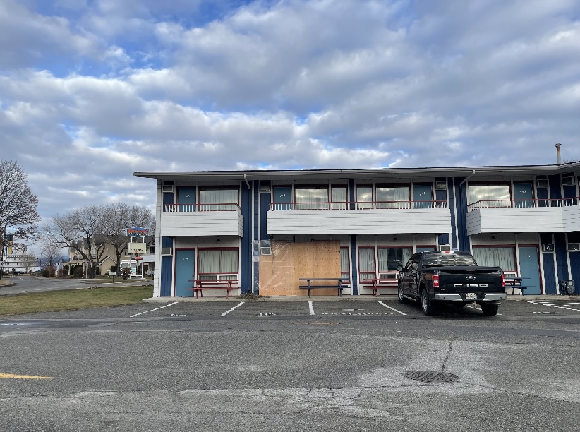 An unidentified driver is believed to have attempted to run down a person in Penticton, B.C., but instead hit a building.