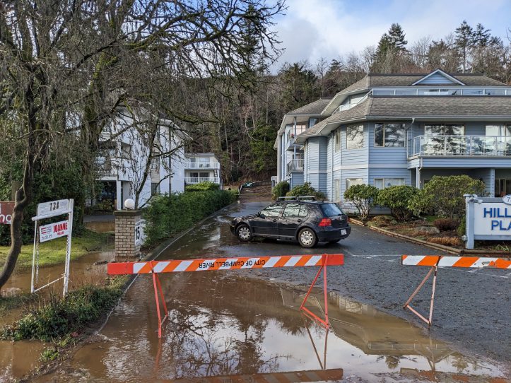 The site of a mudslide in Campbell River Tuesday, Jan. 17.