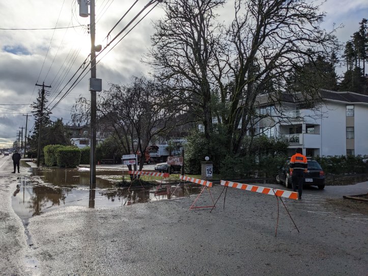 The site of a mudslide in Campbell River Tuesday, Jan. 17.