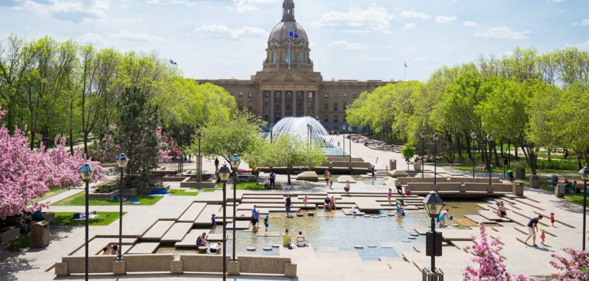 The current north grounds of the Alberta legislature in Edmonton.