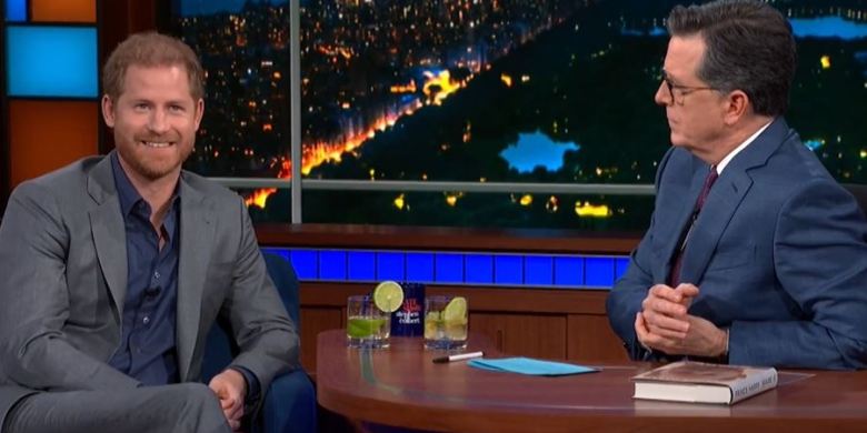 Prince Harry and Stephen Colbert sip tequila, talk trauma and royal 'jewels'
