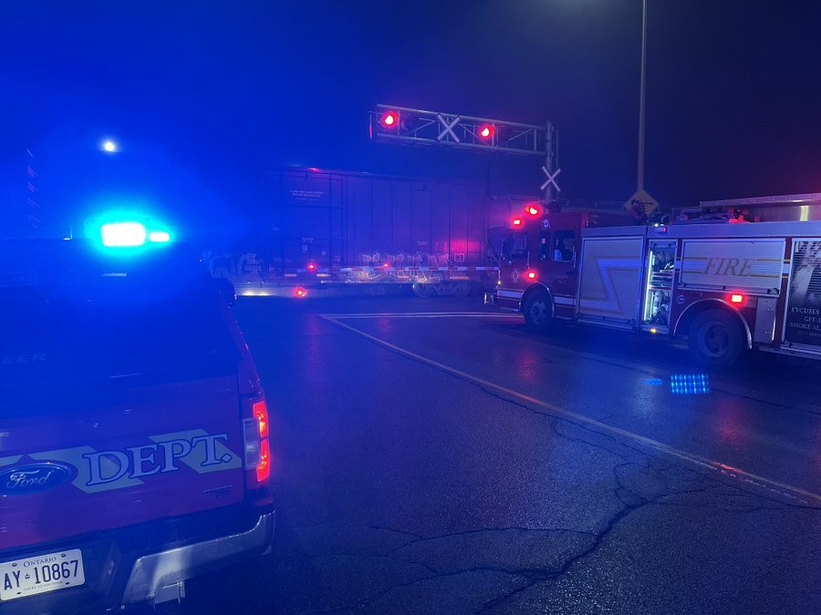 London, Ont., emergency crews on scene of a serious incident involving a train and pedestrian in and around York and Maitland at 7 a.m. on Wednesday, Jan. 4, 2023.