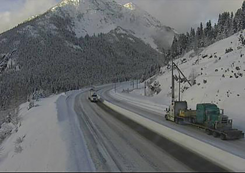 Weather and road conditions at the summit of the Coquihalla Highway on Friday morning, Feb. 10, 2023.