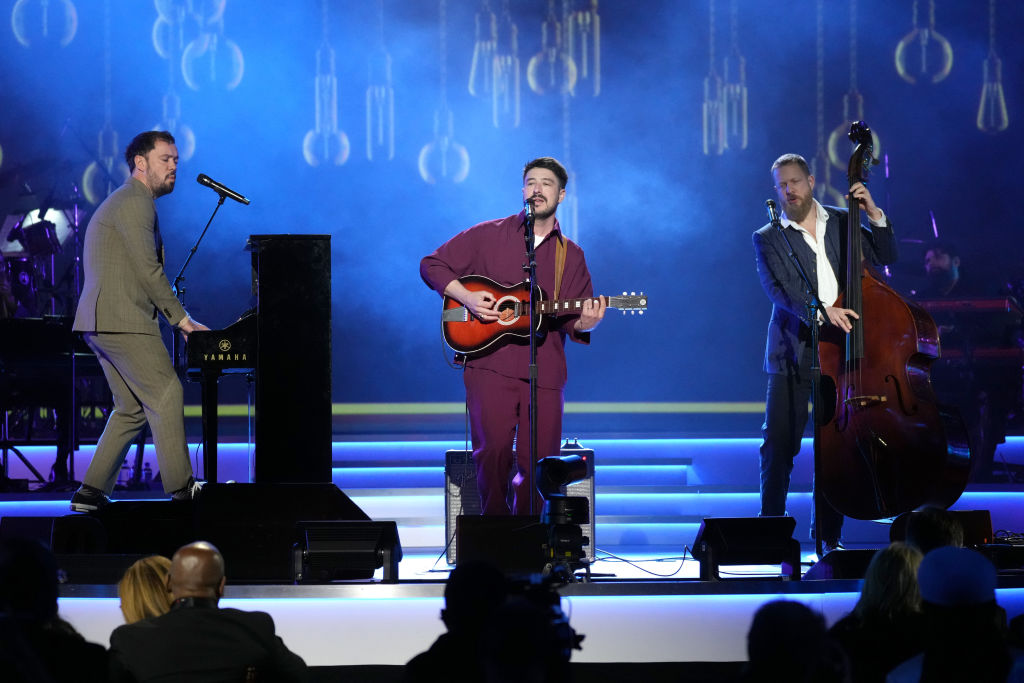 Mumford & Sons perform onstage during MusiCares Persons of the Year Honoring Berry Gordy and Smokey Robinson at Los Angeles Convention Center on February 03, 2023 in Los Angeles, California.