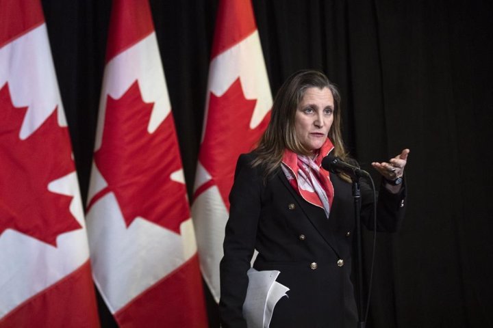 Freeland to meet provincial and territorial finance ministers in Toronto