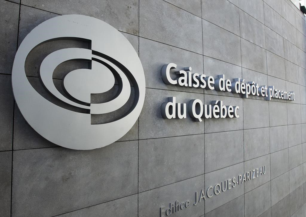 The logo of Quebec's Caisse de Depot pension fund is seen Thursday, February 25, 2021 in Montreal.THE CANADIAN PRESS/Ryan Remiorz.