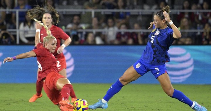 Canadian women’s soccer team lose 2-0 to U.S. amid labour dispute
