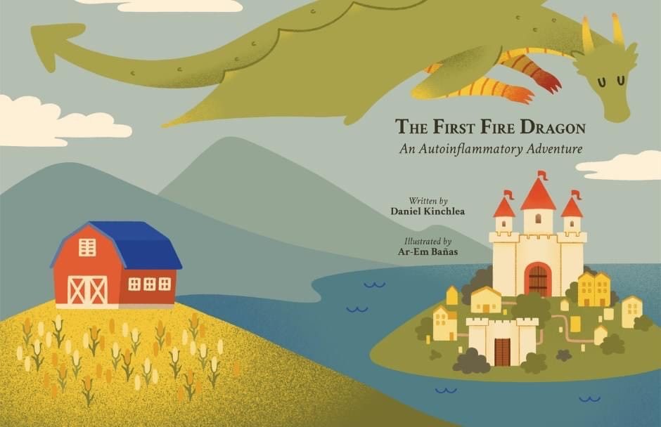 The cover of The First Fire Dragon: An Autoinflammatory Adventure by nine-year-old Daniel Kinchlea of London, Ont.