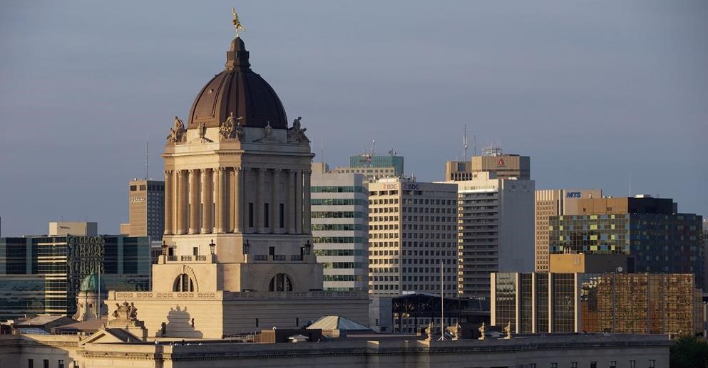 The Manitoba legislature in Winnipeg,.