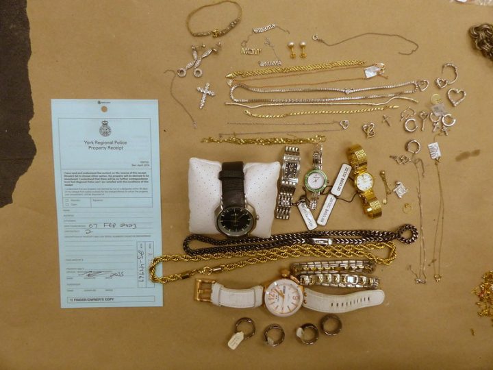 An image of some of the allegedly stolen property.