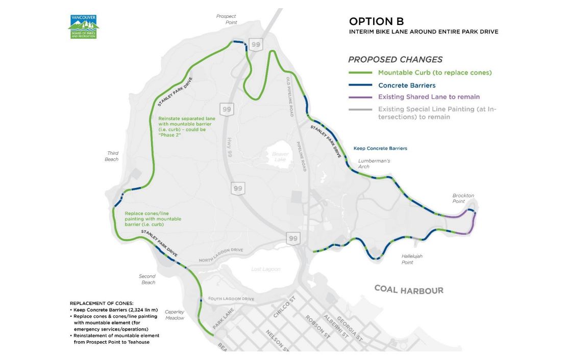Stanley Park bike lane Option B.