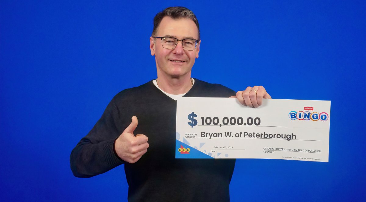 Bryan Weir of Peterborough won $100,000 with a lottery ticket in an Instant Pack.