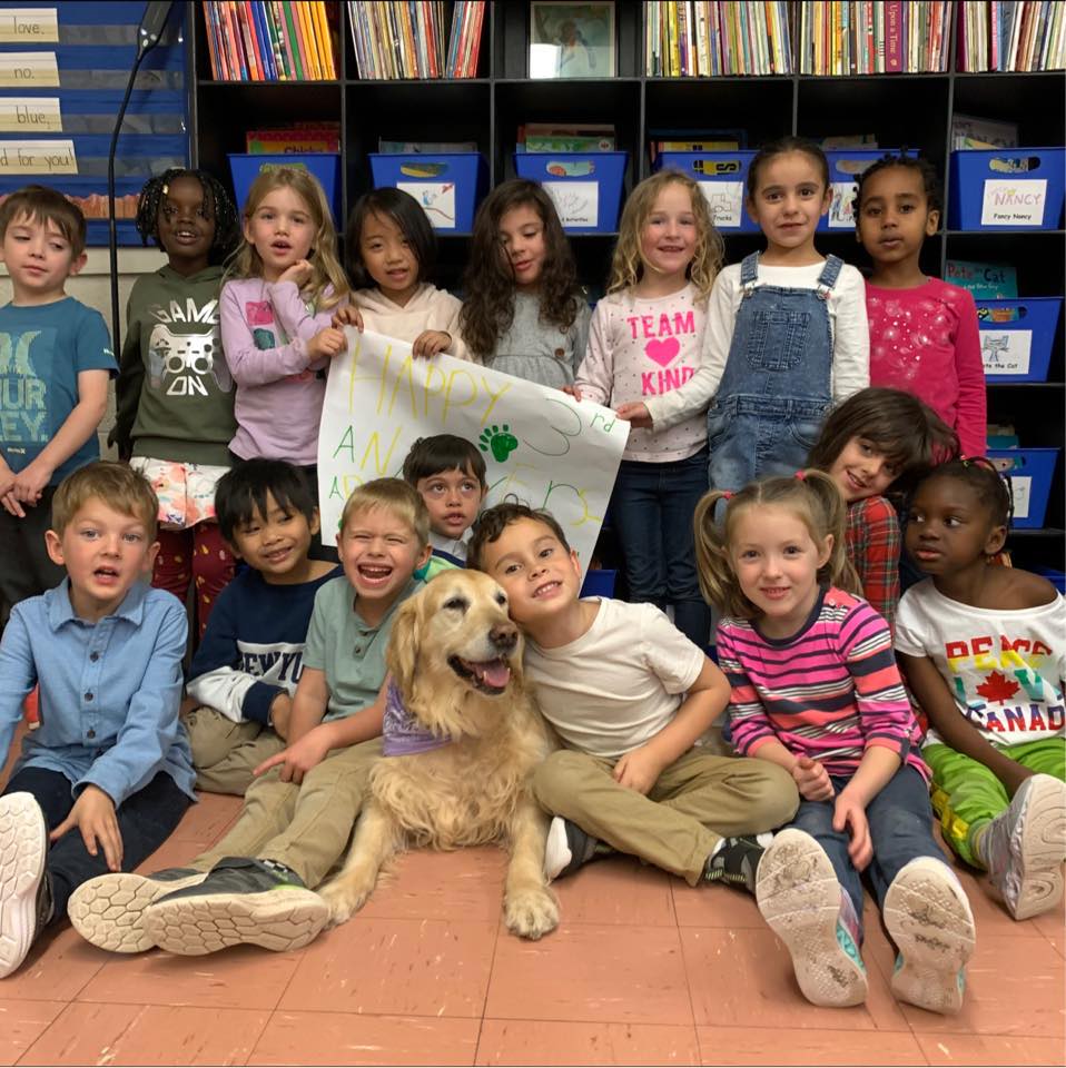 Pearl with her kindergarten class.