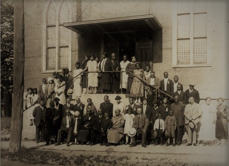 Church-goers gather outside Salem Chapel in St. Catharines, Ont. in a handout photo. Salem Chapel was built in 1855 by freedom seekers who settled in St. Catharines after escaping slavery by travelling through The Underground Railroad, a network of clandestine routes with stops across America and Canada.