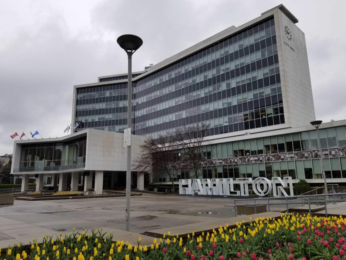 A photo of city hall in Hamilton, Ont.