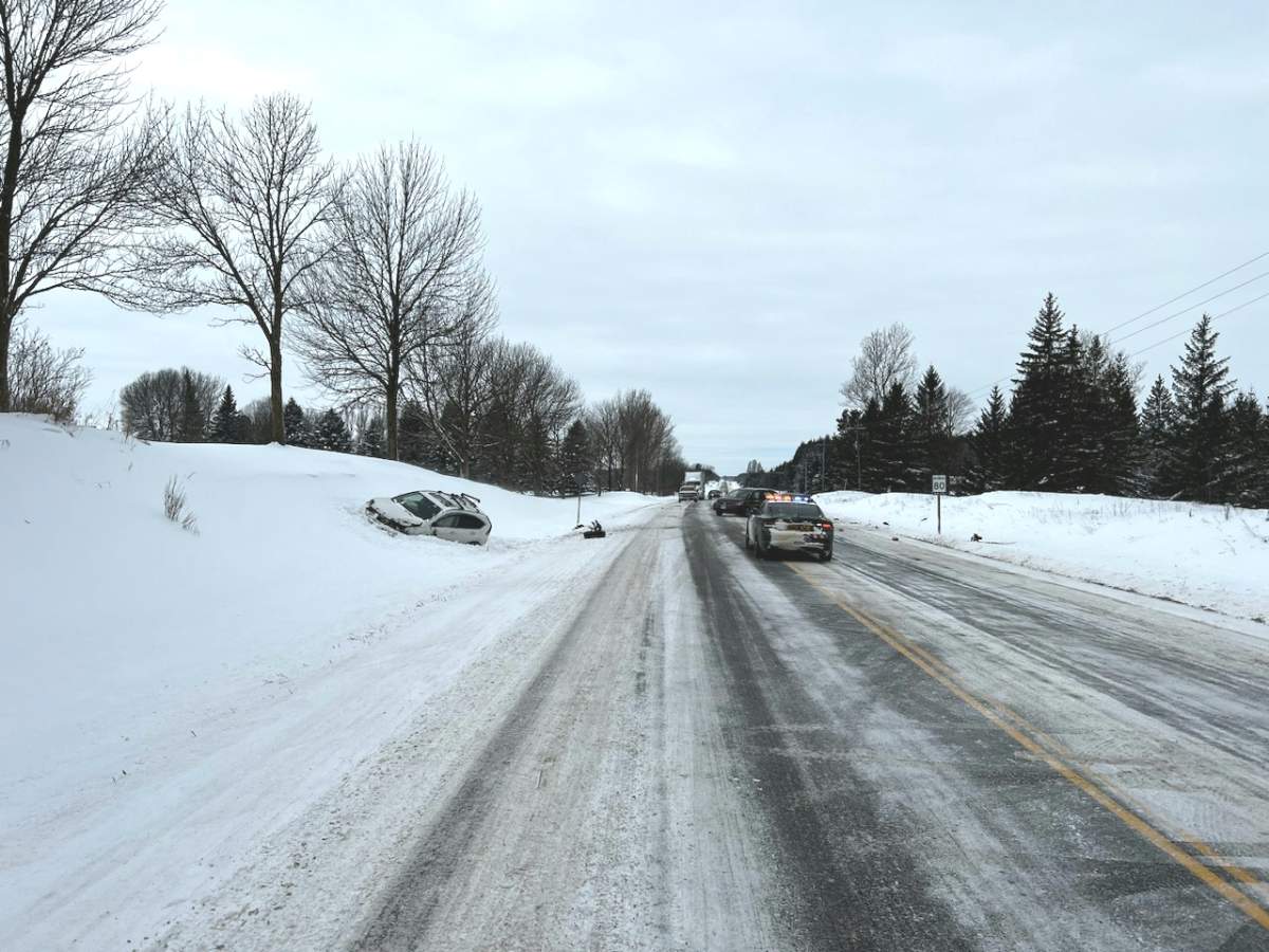 OPP say five people were injured after three cars collided in Minto Township, Ont. Saturday morning.