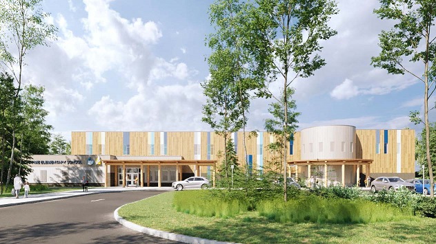 A virtual rendering of the new elementary school in La Loche, Sask.