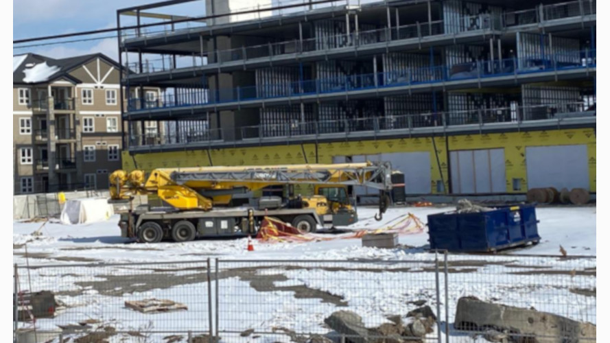 A photo from Evertrust Group Canada, the devloper of the Upper Vista Welland Condominium construction site.