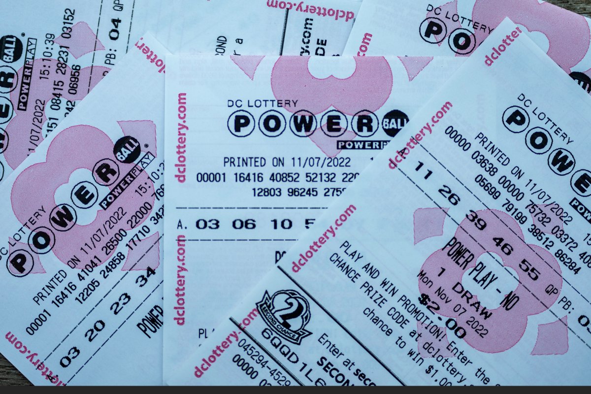 A group of Powerball tickets.