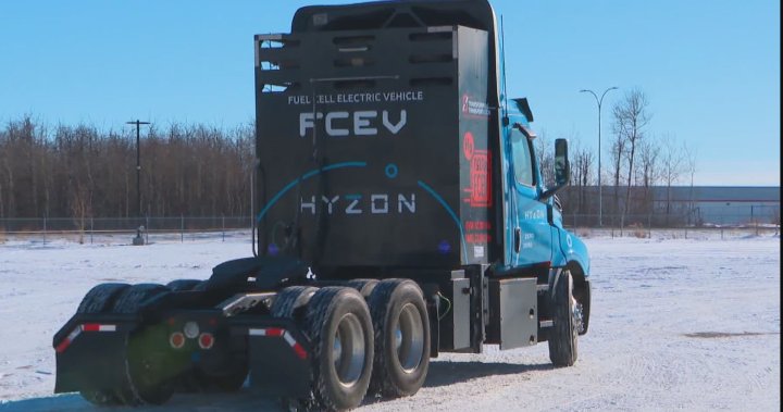 Alberta truck drivers test out hydrogen-powered commercial vehicles  | Globalnews.ca