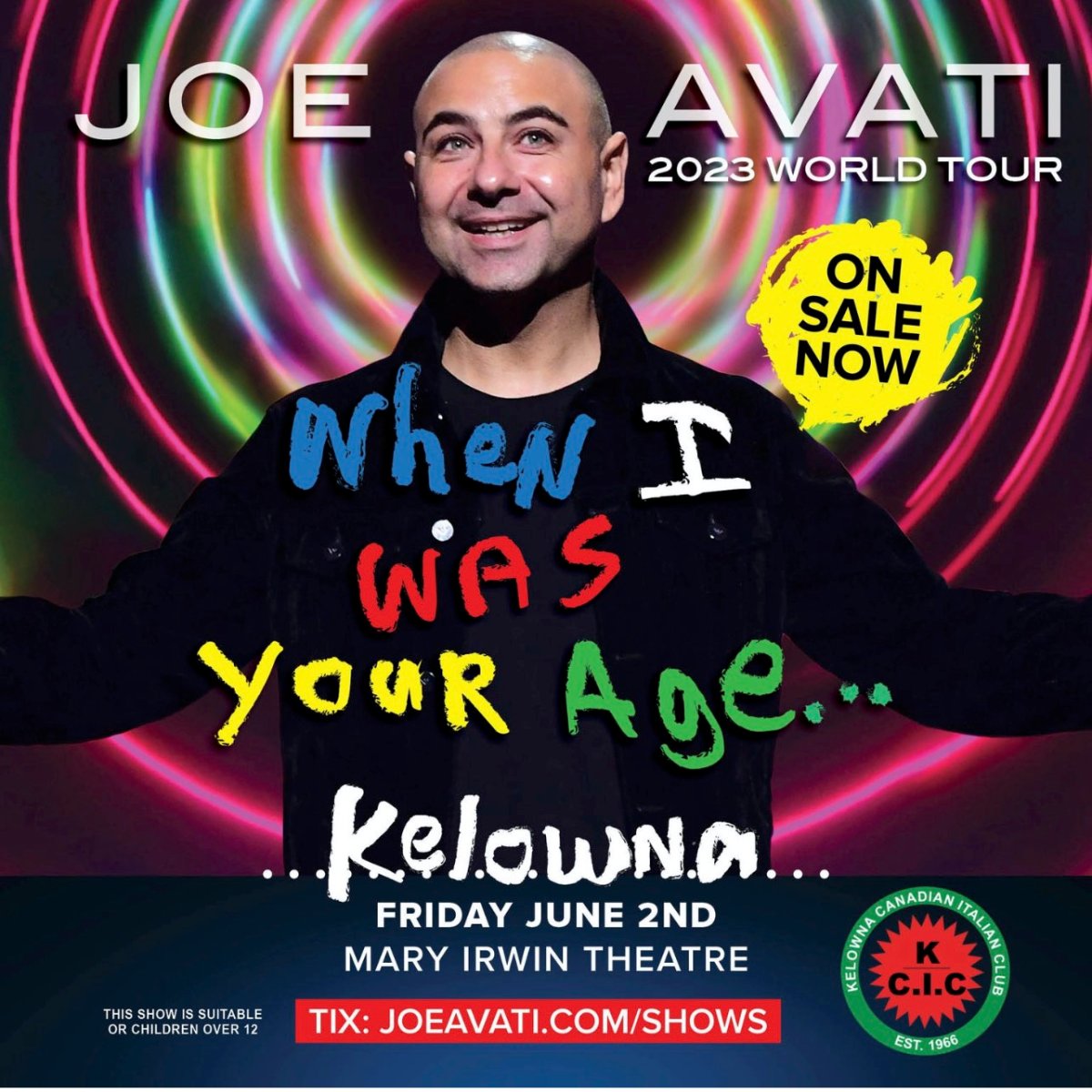 JOE AVATI 2023 WORLD TOUR ” When I Was Your Age” GlobalNews Events