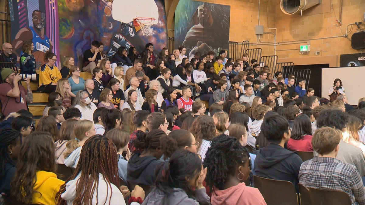 Students and faculity at Luther High School in Regina gathered Wednesday to celebrate and get ready for the Luther Invitational Tournament.