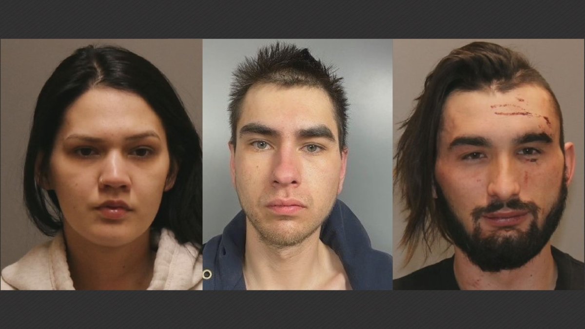 Police say the suspects are Eric Matthew Moar, a 28-year-old man from Winnipeg, Thomas Ricardo Sanderson, a 28-year-old man from Winnipeg and Cheyenne Einarson, a 22-year-old woman from Winnipeg.