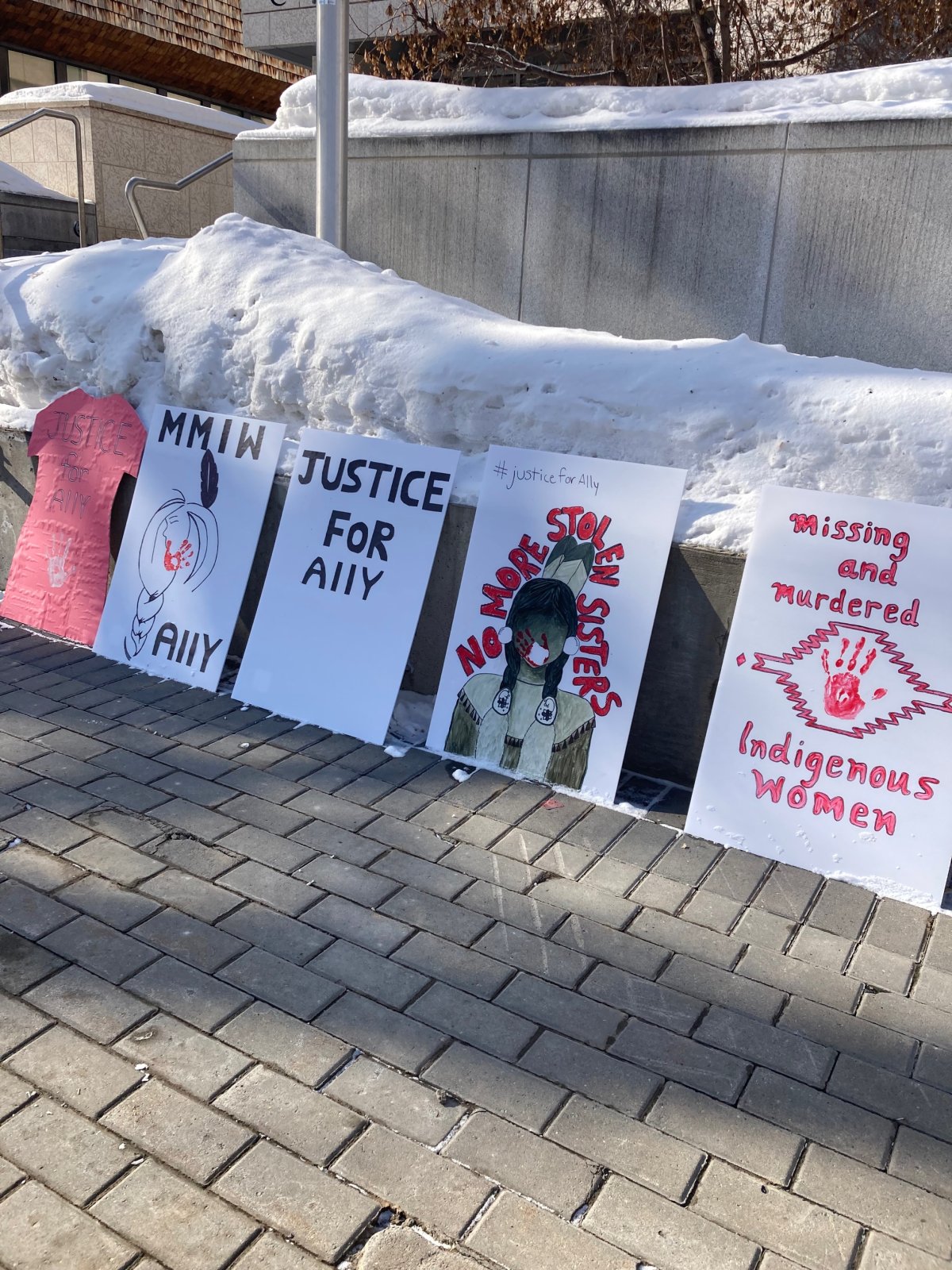 The brothers of Ally Moosehunter appeared at Saskatoon's Court of King's Bench on Monday and told the story of the day they found their sister, dead in her apartment.