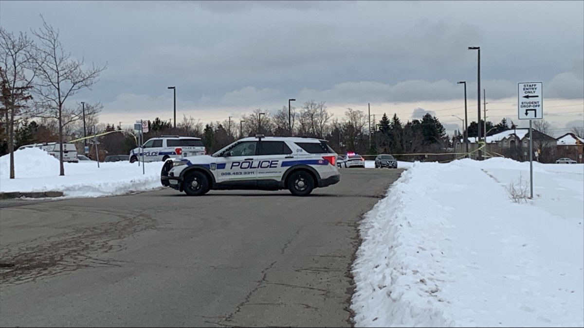 Police are investigating after a stabbing near a school in Brampton. 