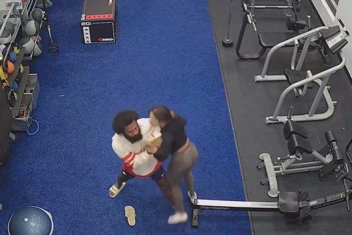 Woman fights off alleged gym attacker in terrifying CCTV footage