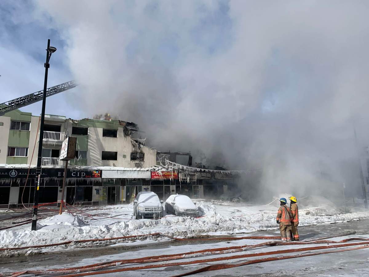 The Montreal fire department asked the public to avoid the area.