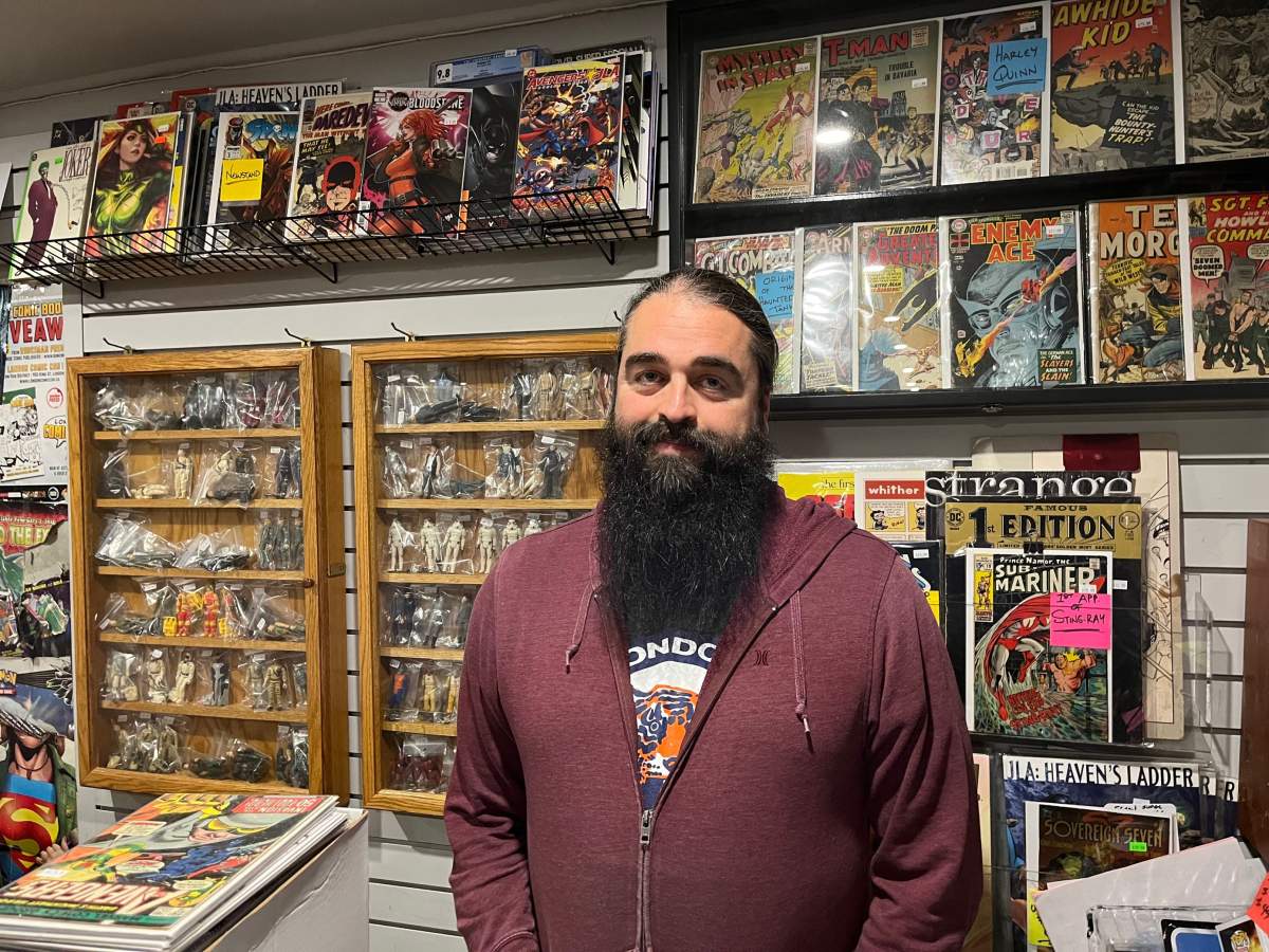 Brahm Wiseman, the owner of Heroes Comics, which sits across the street from the upcoming foot patrol office.